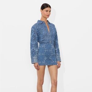 Alice Olivia RUBI DENIM MICRO SKIRT $395 NEW with tags